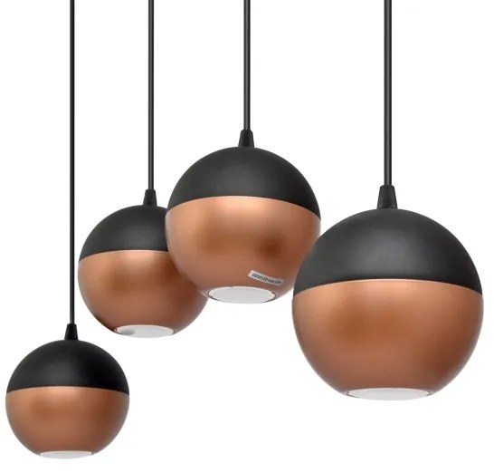 LED Csillár zsinóron MIDWAY 4xGU10/4,8W/230V fekete/réz