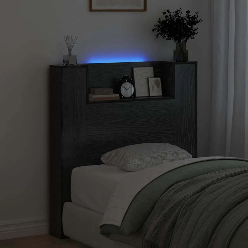 Fejtámla polcokkal Fekete tölgy 100 x 15 x 103,5 cm Faanyag