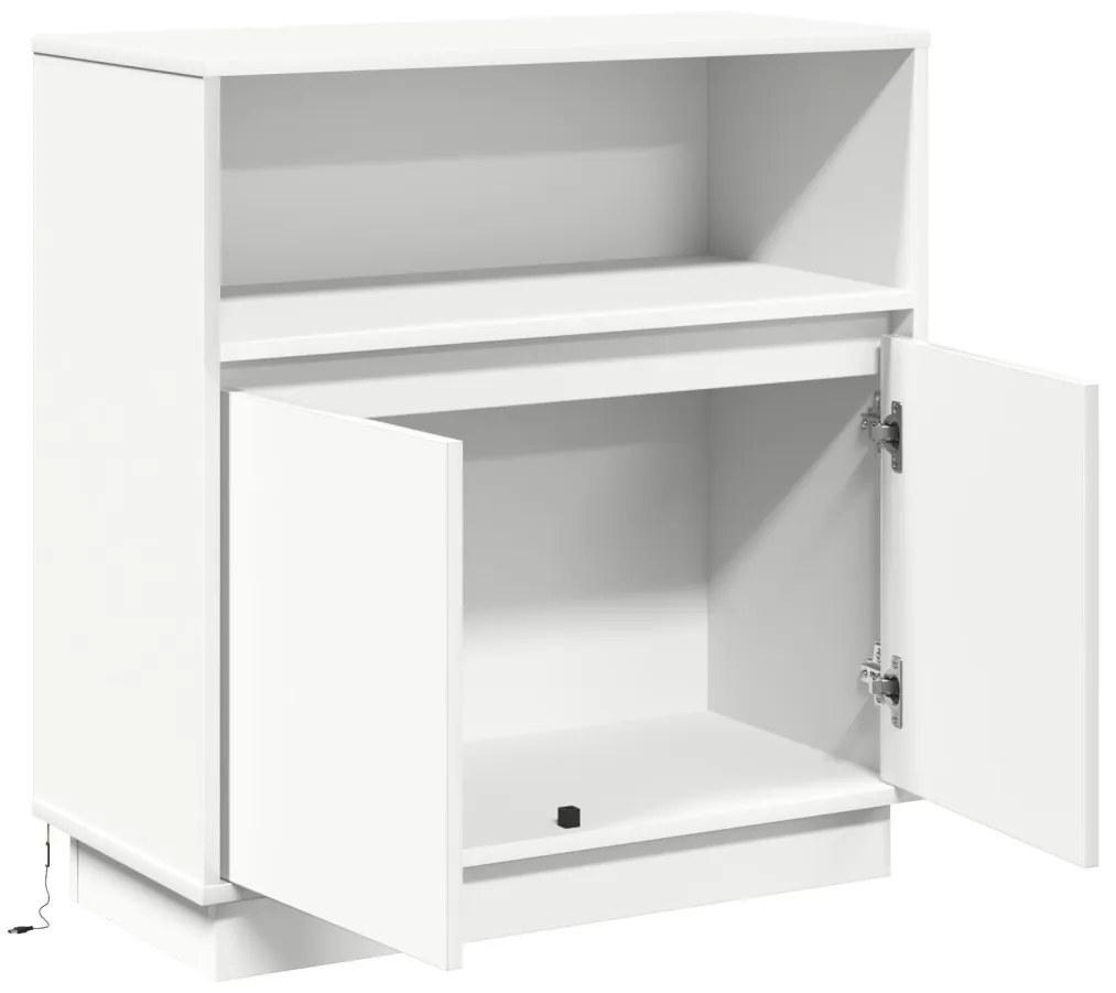 LED-es oldalszekrény Fehér 71x34,5x75 cm Mérnöki Fa