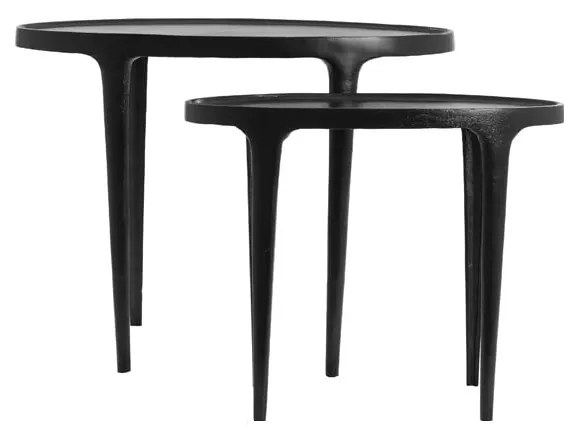 Fém kerek tárolóasztal szett 2 db-os 33x70 cm Arica – Light &amp; Living