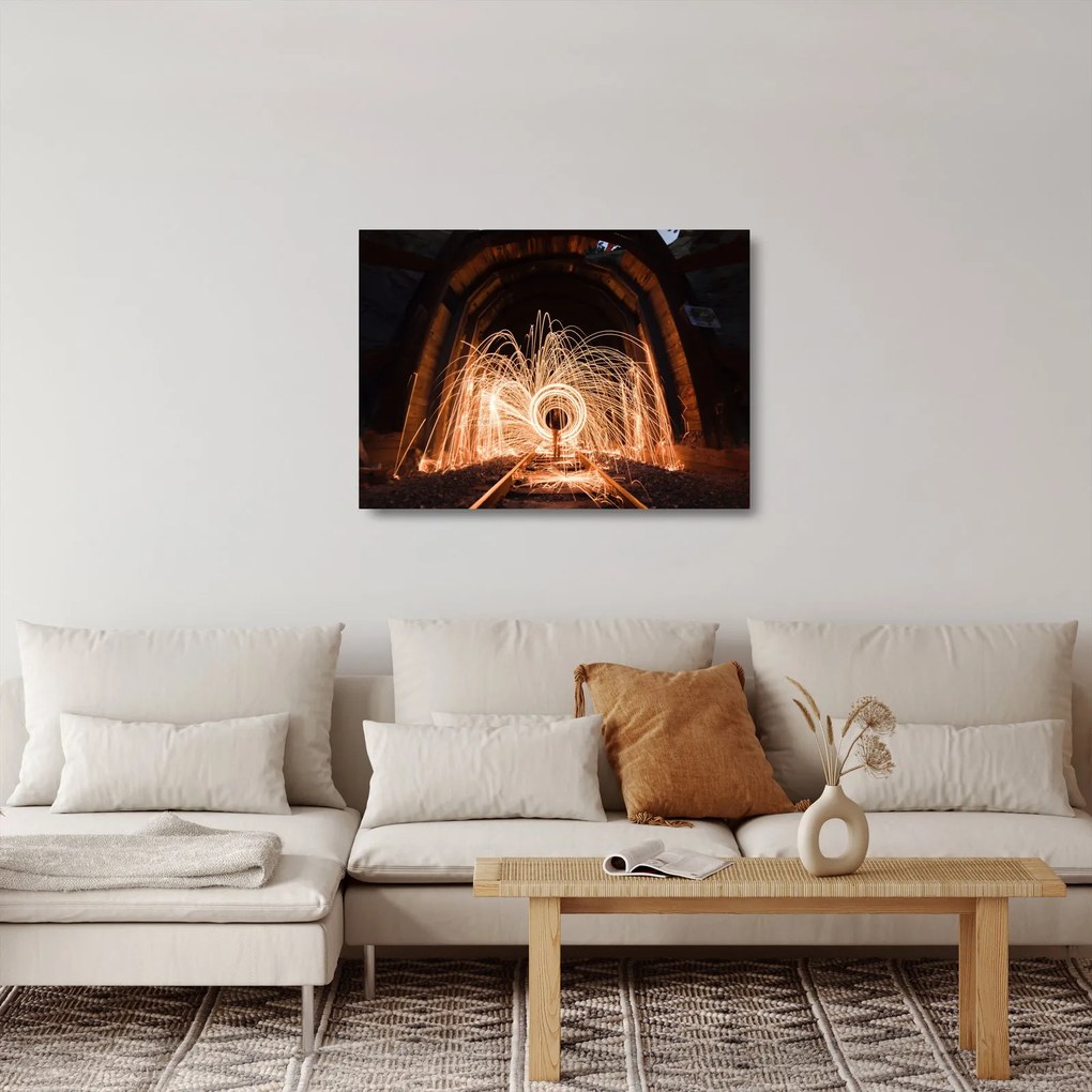 Kép - Fényes show a síneken (üvegen) (70x50 cm)