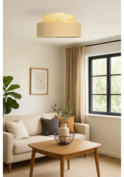 Mennyezeti lámpa BOHO 1xE27/60W/230V átm. 40 cm rattan