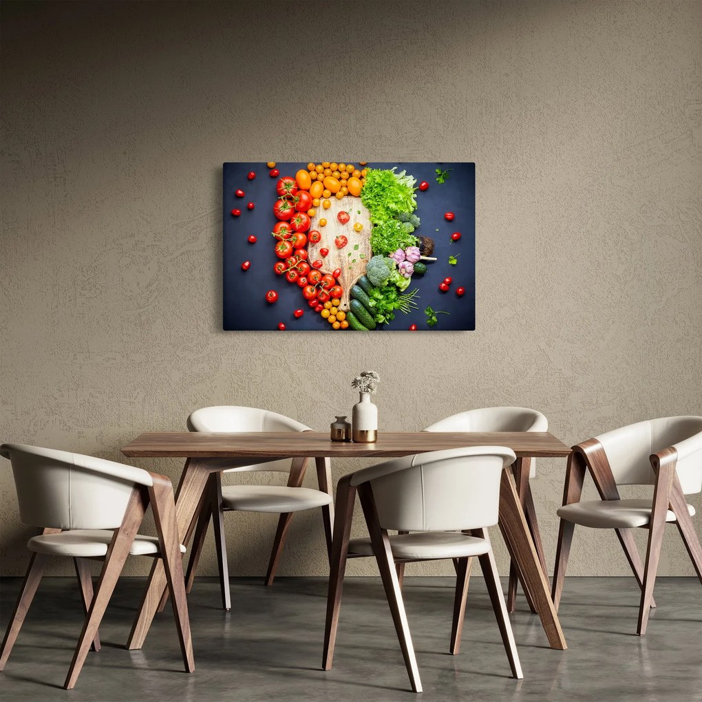 Kép - Zöldséggel teli asztal (90x60 cm)