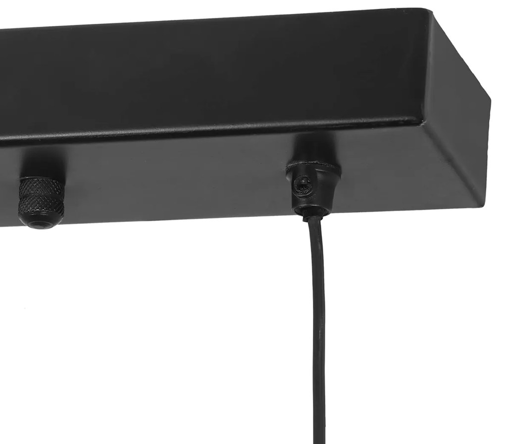 Japandi függőlámpa fekete barna kötéllel 4-lámpás - Smilla