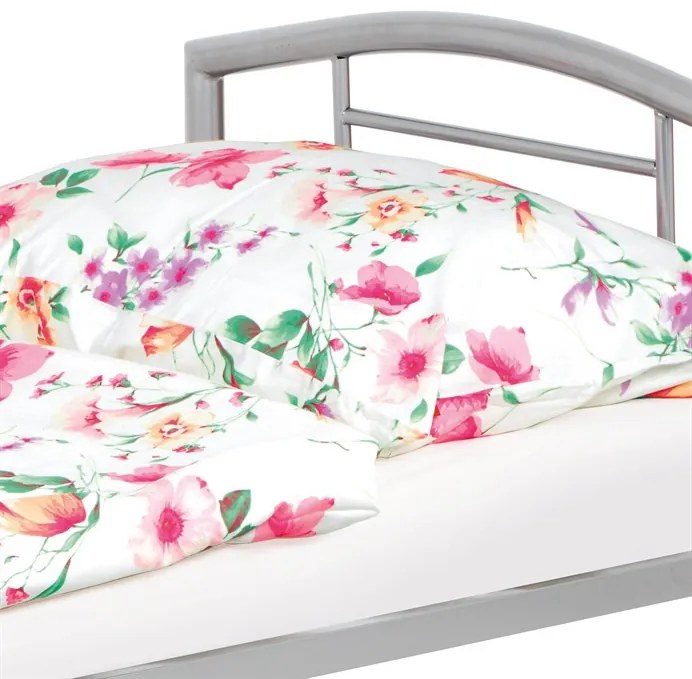 Fém Egyszemélyes Ágy 94×207 cm, Ezüst. BED-1900 SIL