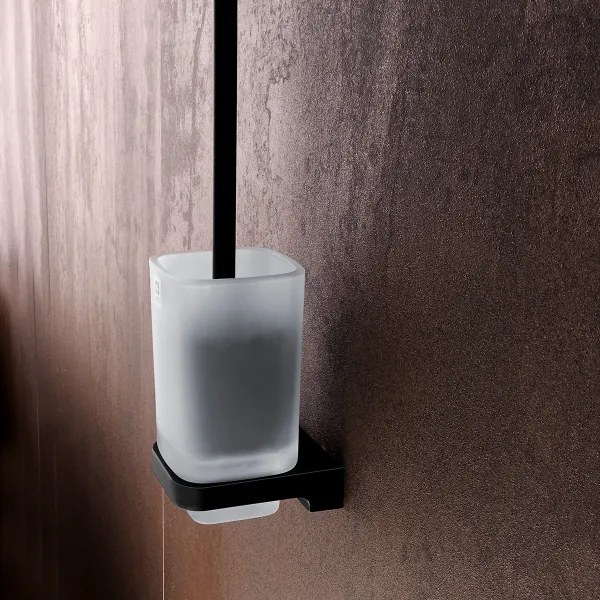 NIMCO MAC 29094CN-90 - Falra szerelhető WC kefe MAYA matt üveg/matt fekete