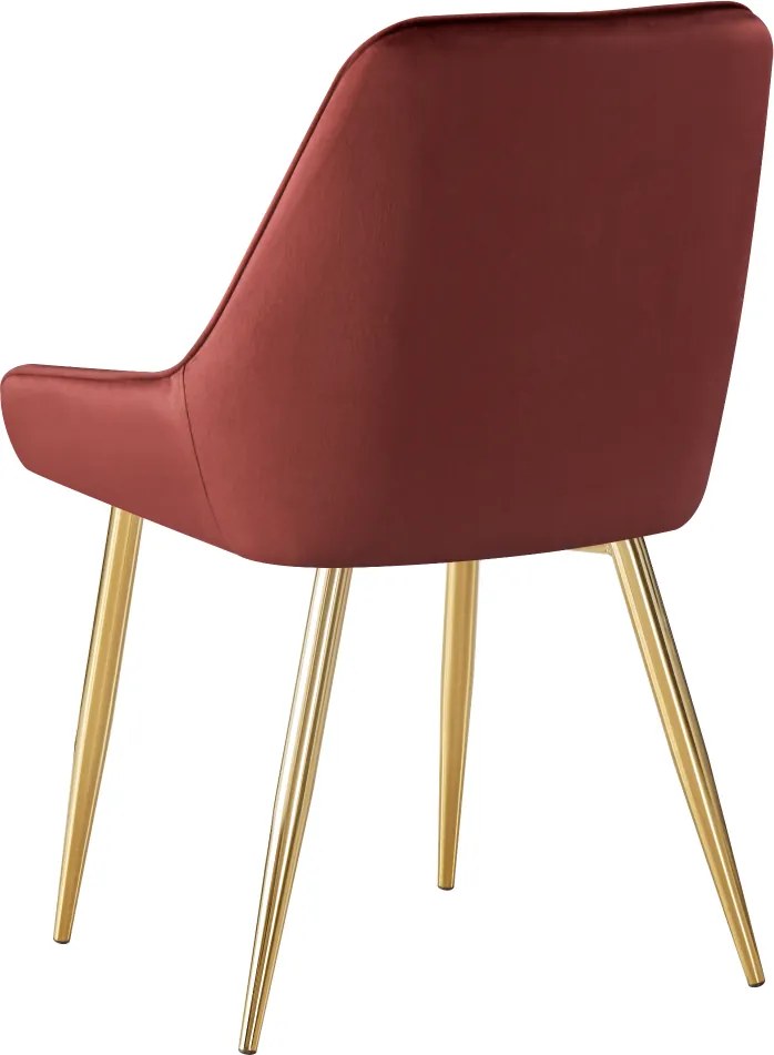 Étkezőszék, bordó Velvet anyag/gold króm-arany, PERLIA