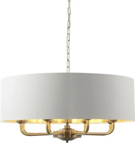 ENDON 98938 HIGHCLERE Ernyős Függesztett Lámpa Antik Sárgaréz, Fehér E14 IP20