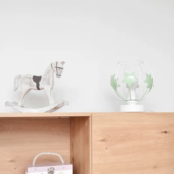 Gyerek asztali lámpa STARS 1xE27/15W/230V zöld/fehér