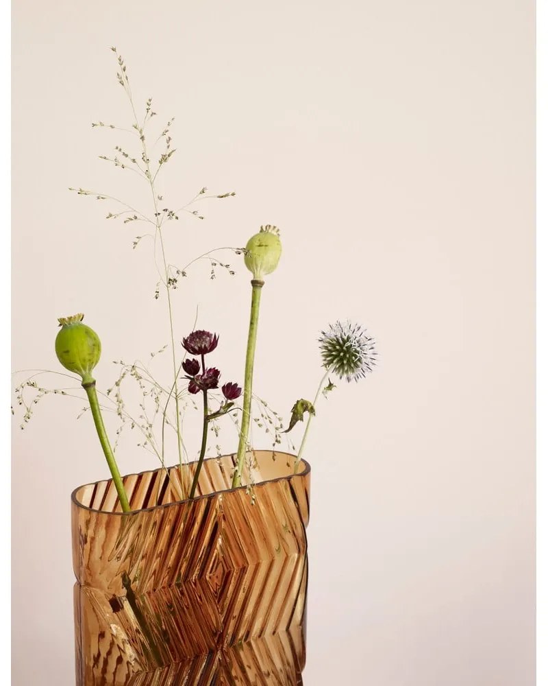 Deco narancssárga üveg váza, magasság 18 cm - Hübsch