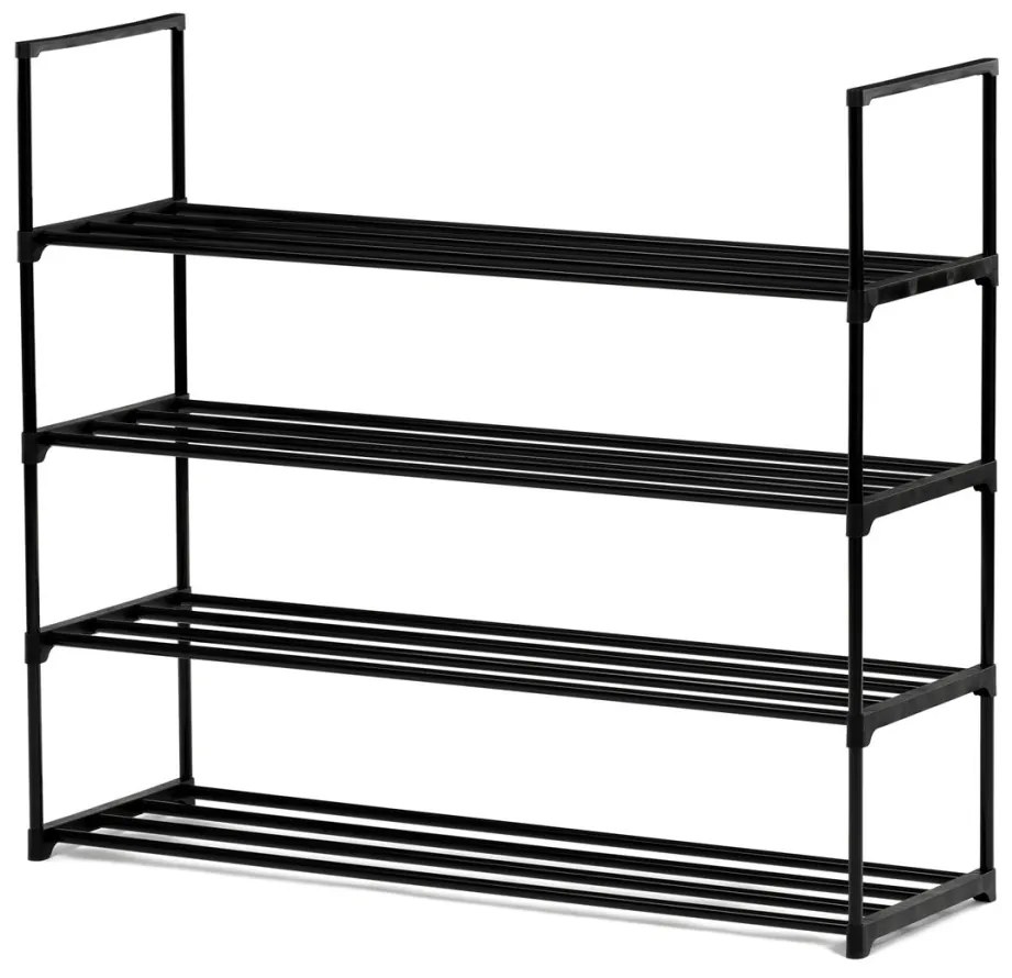 Dulap pentru pantofi, cu 4 rafturi, din metal negru