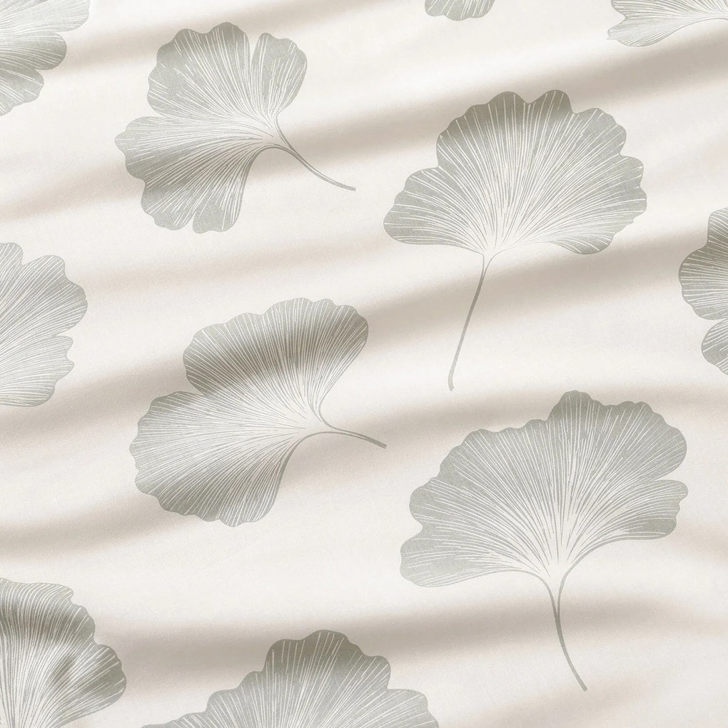 Goldea kör alakú pamut asztalterítő - ginkgo levelek Ø 150 cm