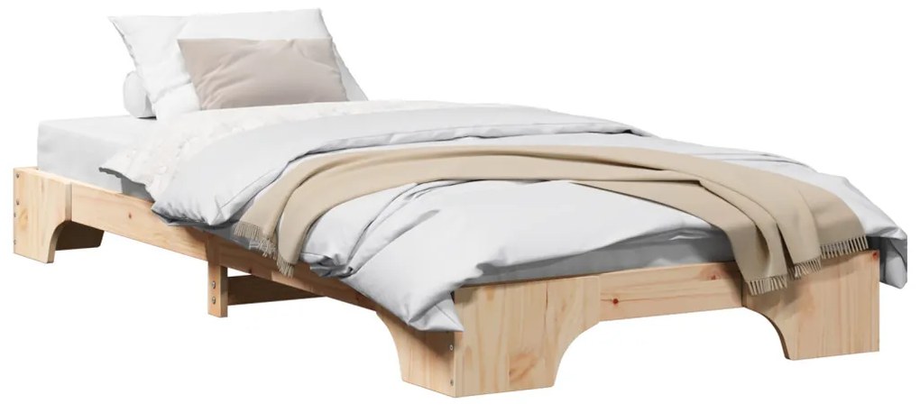 Ágykeret Természetes Tömör fenyőfa 90 x 190 cm Ergonomikus