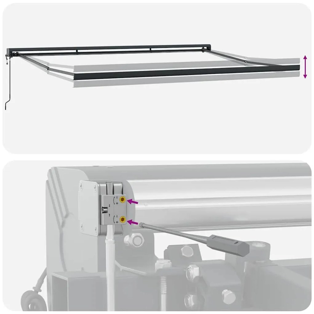 Behúzható napellenző Fekete 400 × 300 cm Szövet, Fém