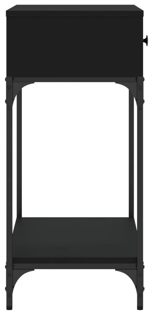 fekete szerelt fa tálalóasztal 75 x 34,5 x 75 cm
