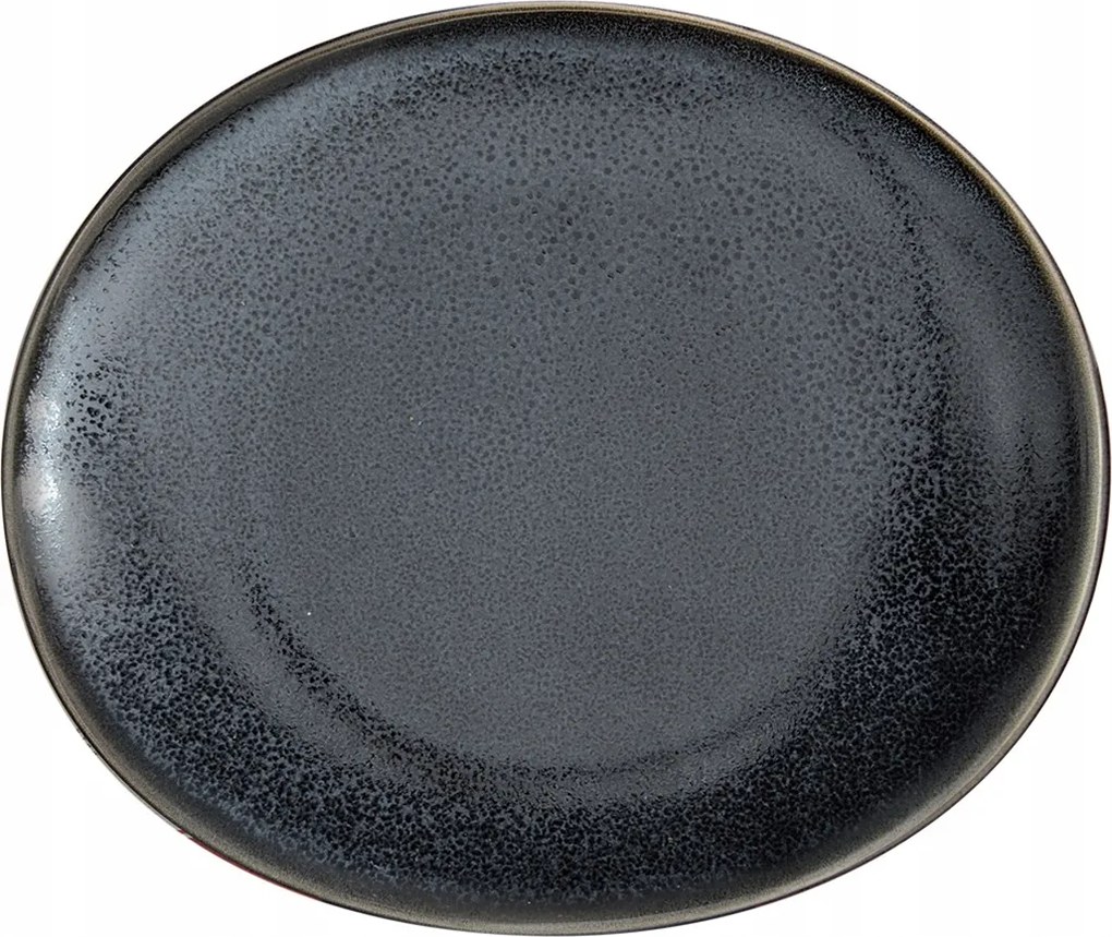 Tányér kerámia tál sötét minimalizmus szürke-fekete 22x19cm