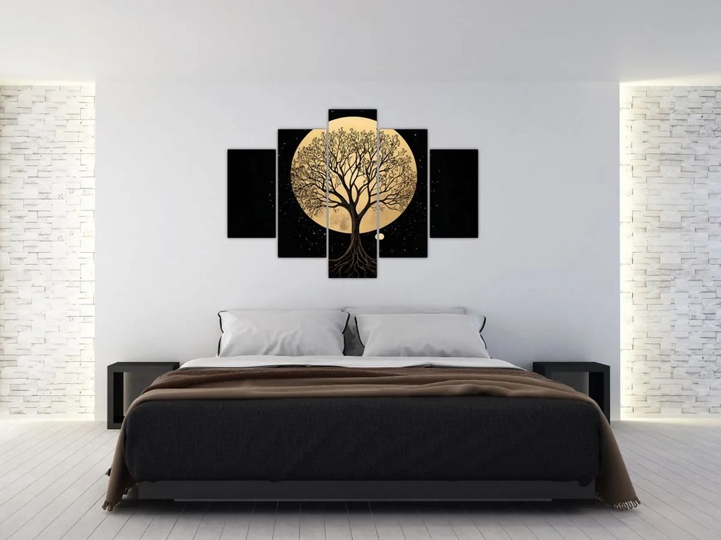 Kép – Fa arany teliholdban I. (150x105 cm)