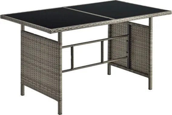 Juskys Manacor kerti rattan szett - szürke/antracit párnák