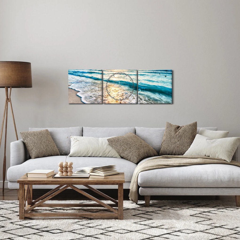 Kép - Tenger (órával) (90x30 cm)