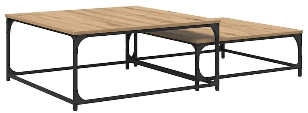 Fészkelt Kávézó Asztal 2 pcs kézműves tölgy 80 x 8035 x cm