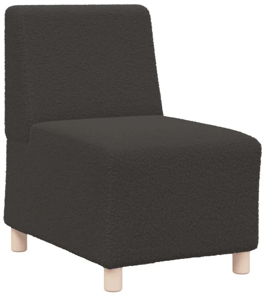 moduláris kanapéegység karfa nélkül sötétszürke, göndör, gyapjúszerű szövettel, 55 cm