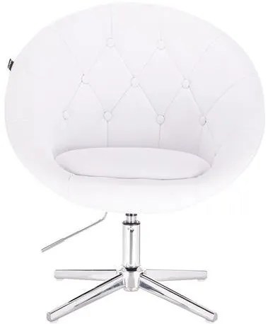 HC8516CROSS Fehér modern műbőr szék krómozott lábbal