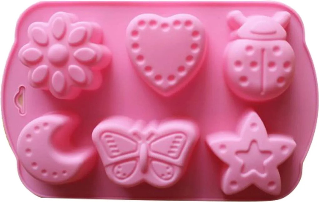 Szilikon Sütőforma 6x Keksz Pillangó Szív Csillag MF-403