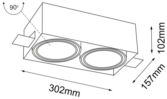Shilo 7328 - Beépíthető lámpa KOMORO 2xGU10/15W/230V fehér