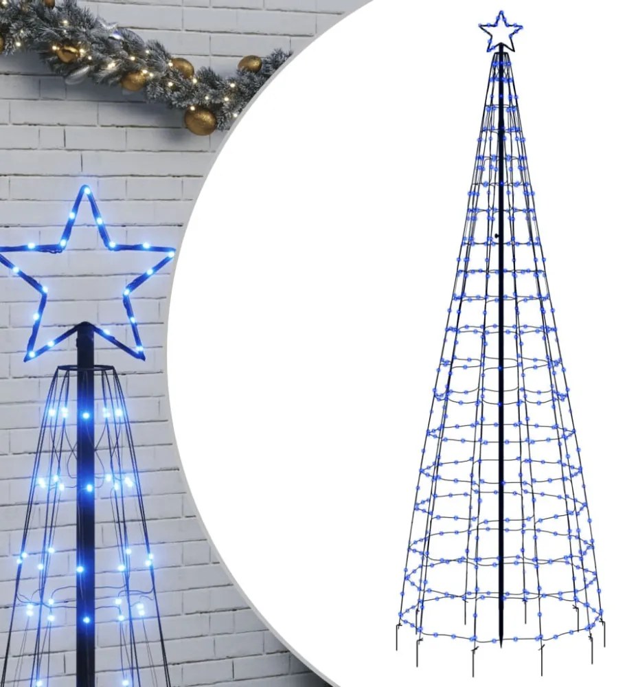 kék LED karácsonyfa tüskékkel 570 LED 300 cm