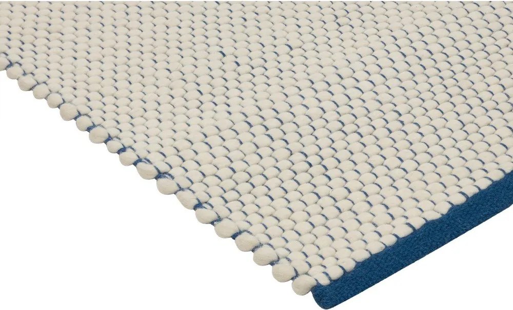 Kék-bézs kézi szövésű gyapjú szőnyeg 200x300 cm Lenu – noo.ma