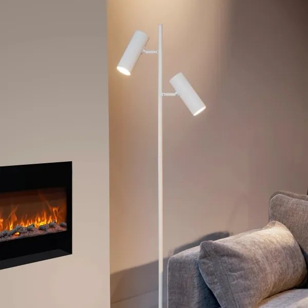 Lucide 09739/02/31 - Állólámpa CLUBS 2xGU10/40W/230V fehér