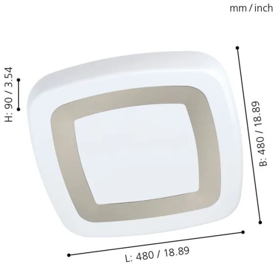 Eglo 99109 - LED Mennyezeti lámpa RUIDERA LED/22W/230V