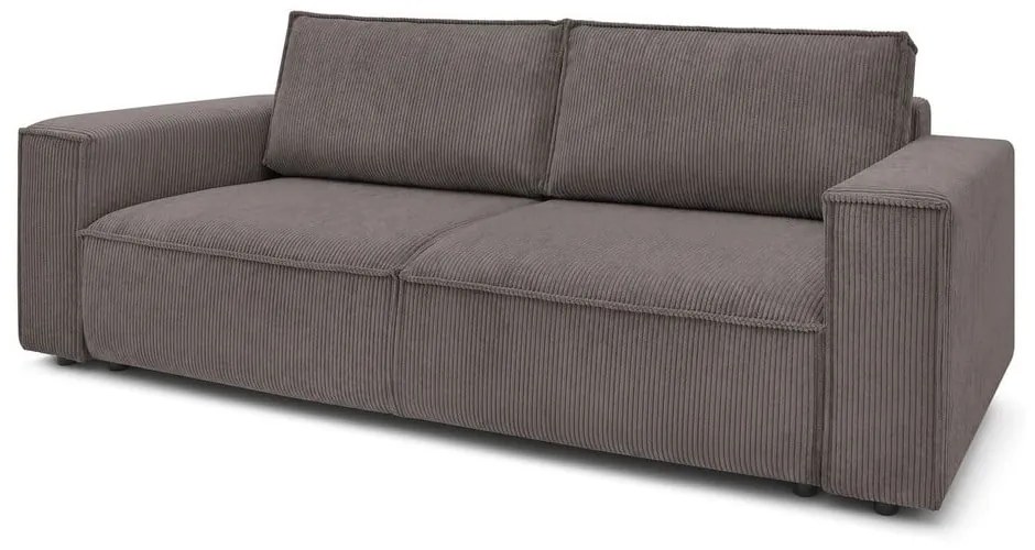 Szürkésbarna kordbársony kinyitható kanapé 245 cm Nihad – Bobochic Paris