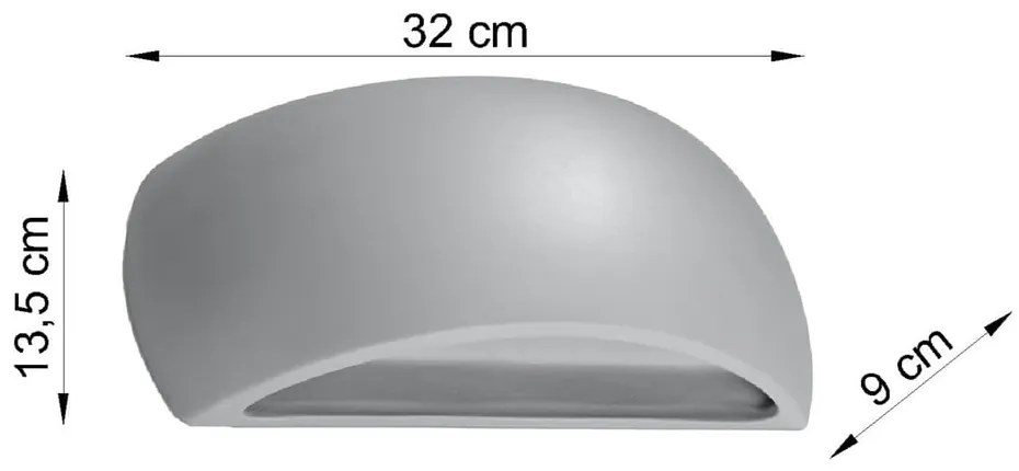 Palermo szürke kerámia falilámpa - Sollux