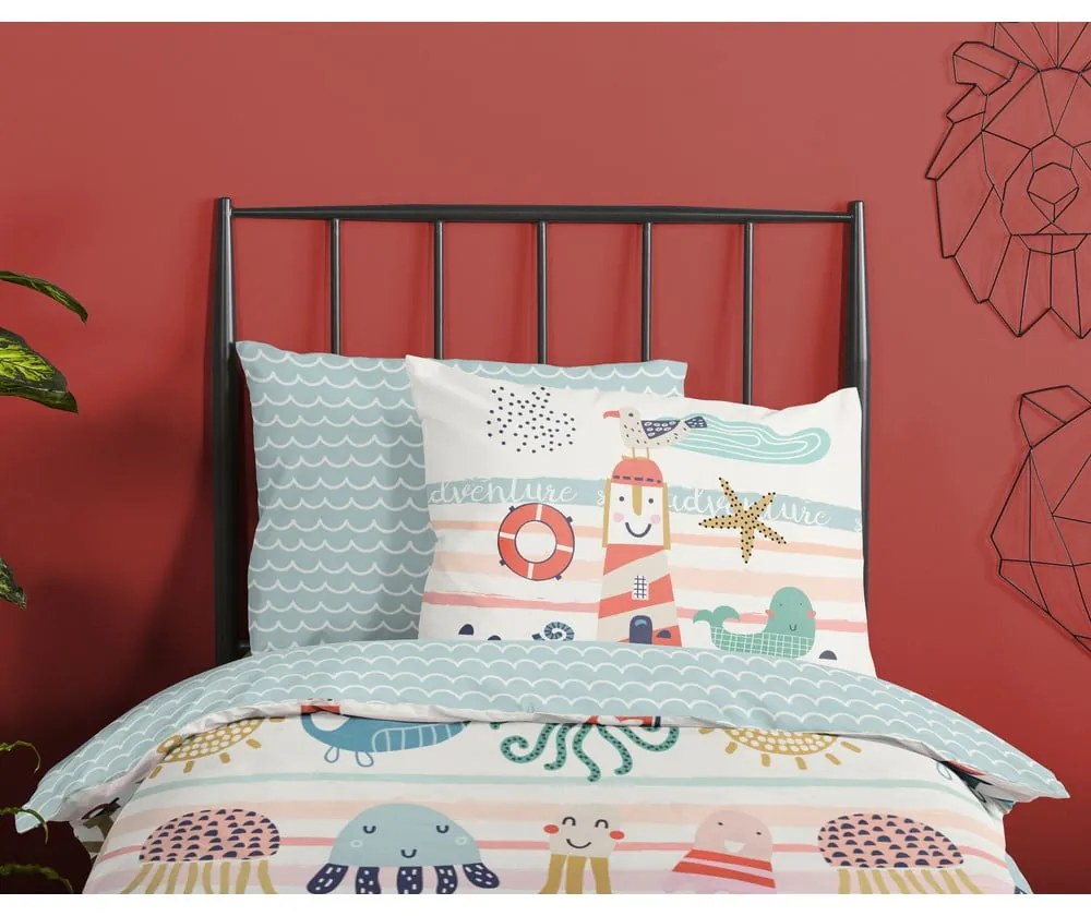 Egyszemélyes-hosszabbított pamut gyerek ágyneműhuzat 140x220 cm Sea – Good Morning