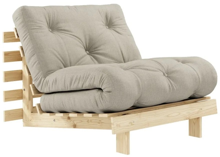 Szürkésbézs kinyitható len fotel Roots – Karup Design