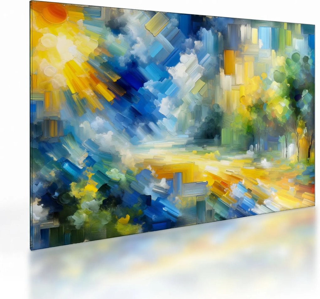 Üveg kép - Absztrakt napos nap (70x50 cm)