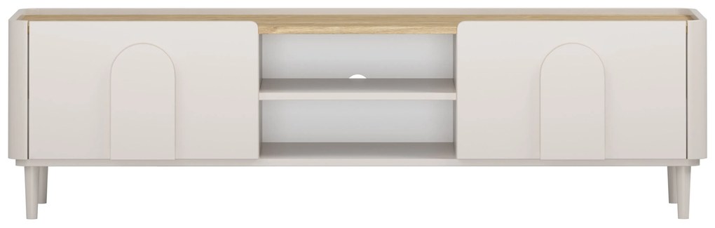 Amilio RTV szekrény 170 cm - kasmír / olajozott tölgy / kasmír fogantyú