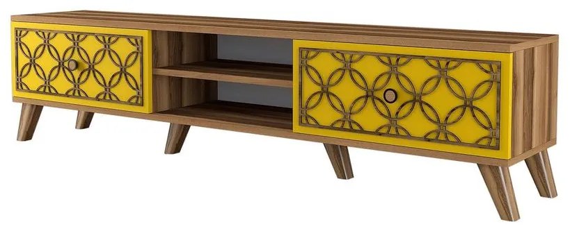 TV szekrény Class - Walnut, Yellow