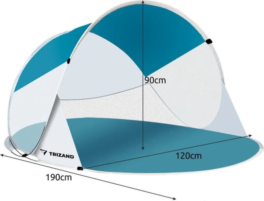 Tengerparti sátor SUNSHADE 120x190 cm, kék-fehér
