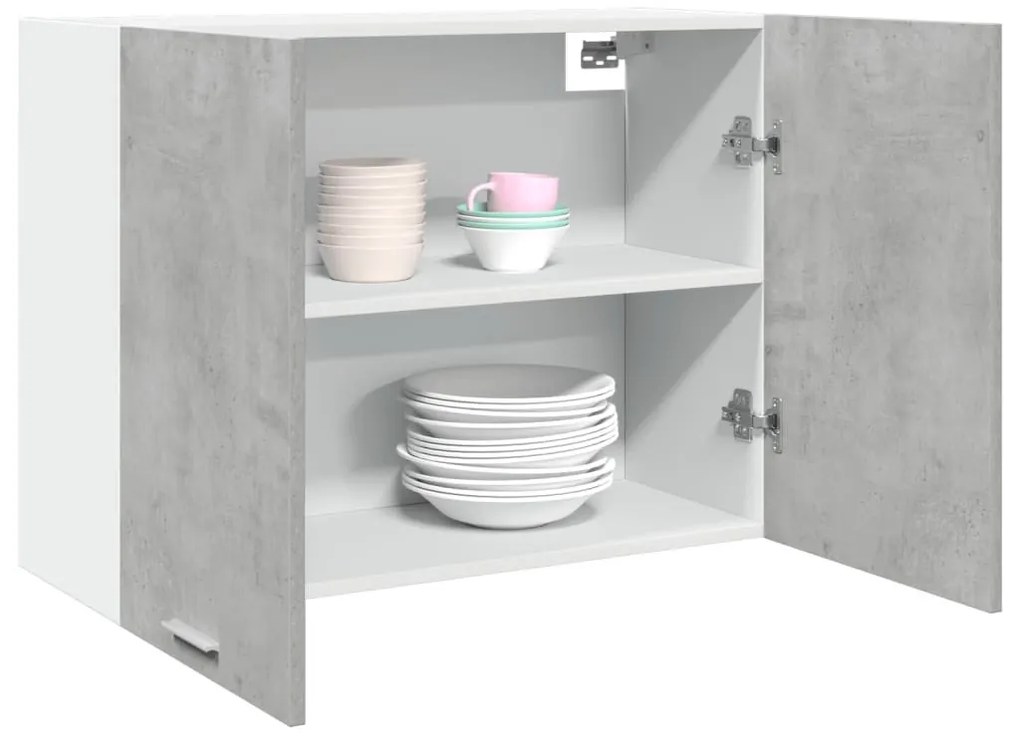 betonszürke szerelt fa függő szekrény 80 x 31 x 60 cm
