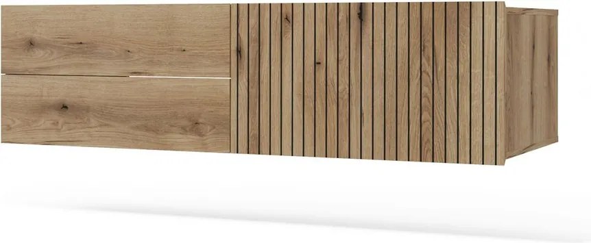 Aldabra TIGO 1D2S fürdőszoba fali mosdószekrény 140 cm tölgy (mosdókagyló nélkül)