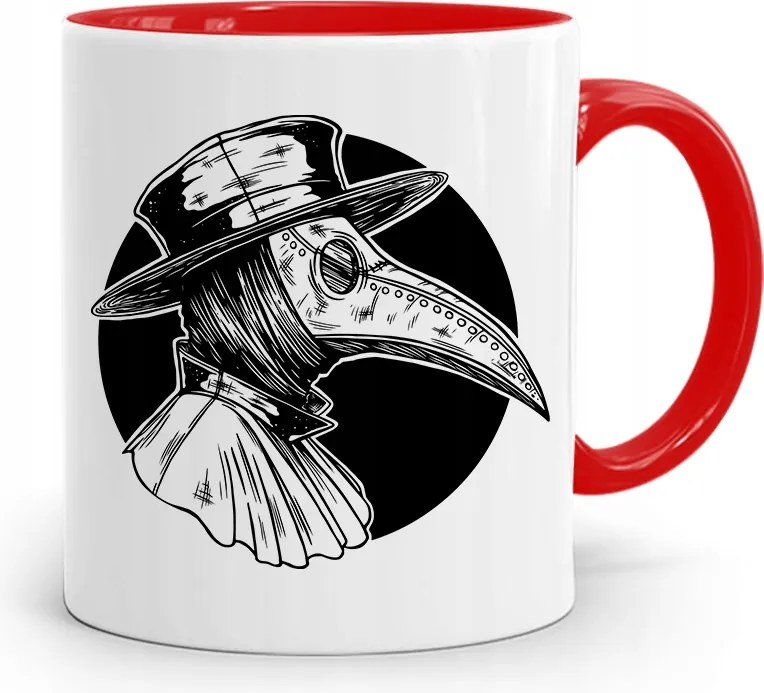 Piros Bögre Dr. Plauge Doctor Nyomtatott Fényképpel