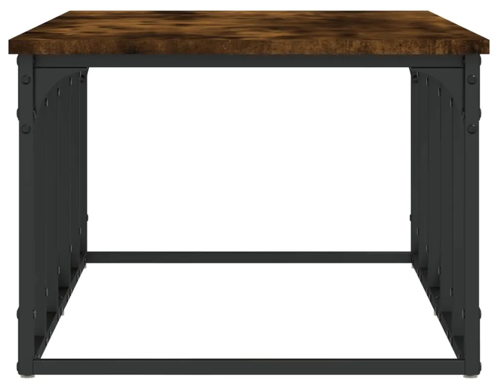 Füstös tölgy színű szerelt fa dohányzóasztal 100x50x35,5 cm