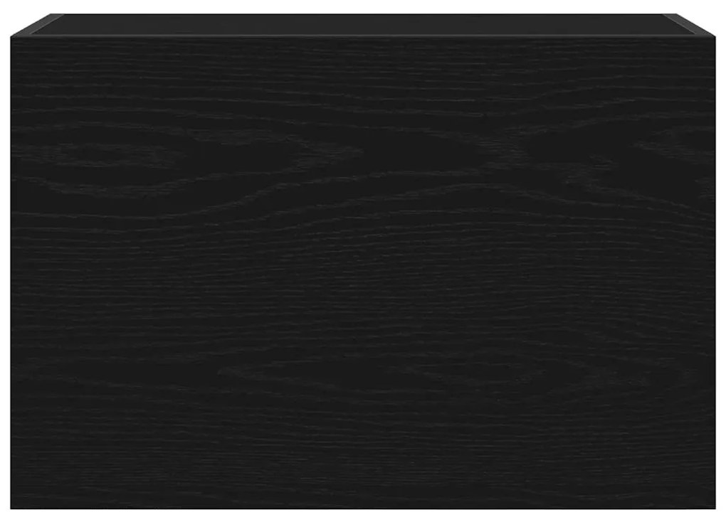 fekete szerelt fa fali fürdőszobaszekrény 60x25x40 cm