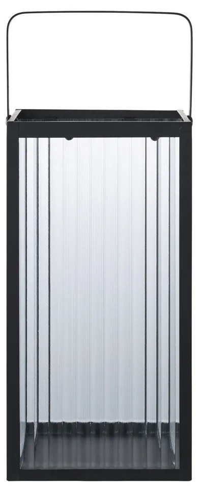 Almonte dekorációs lámpás, fémből/üvegből, fekete