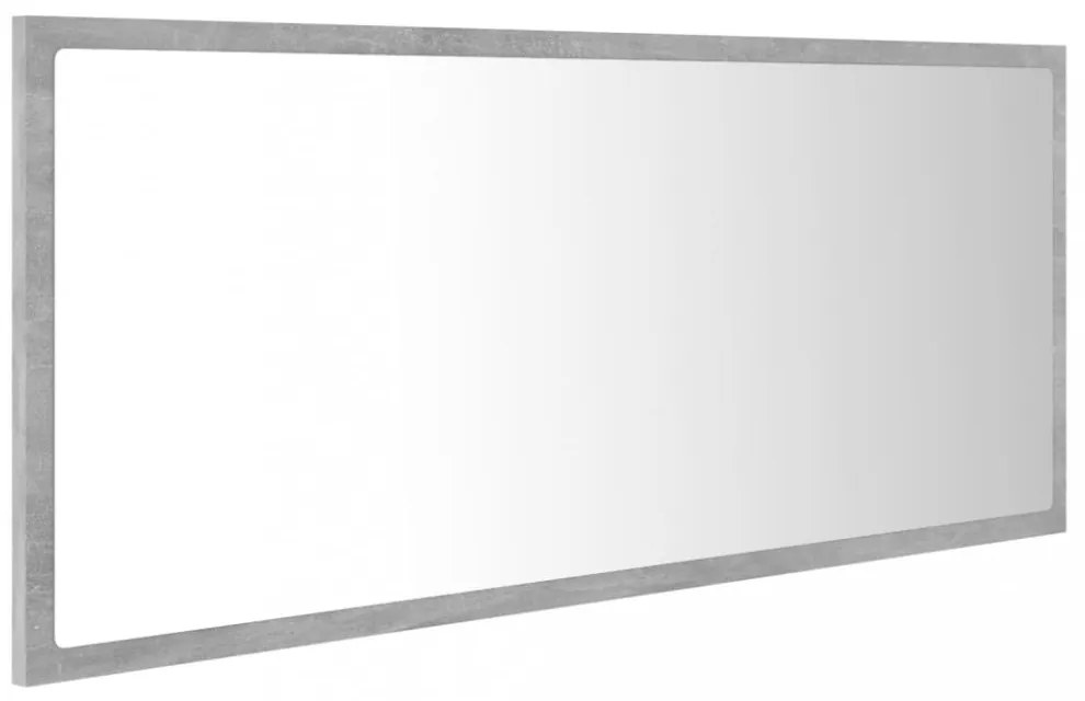 betonszürke akril LED-es fürdőszobatükör 100x8,5x37 cm