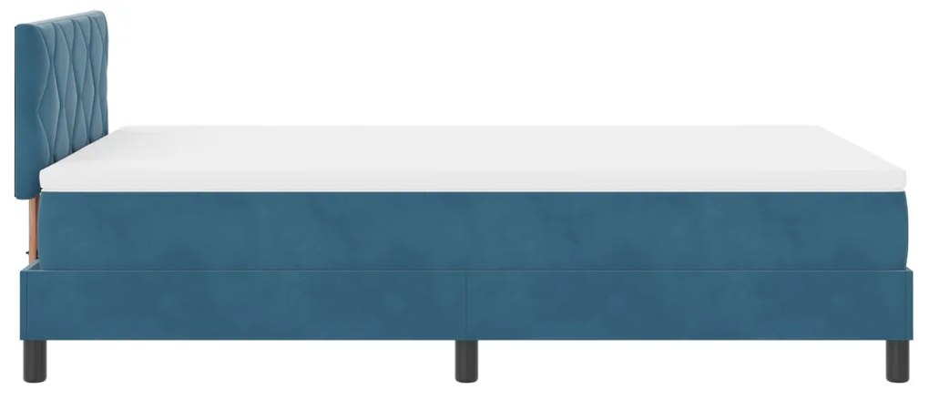 Boxspring Ágy Mattal &amp; LED Sötét Kék 120x190 cm Bársony