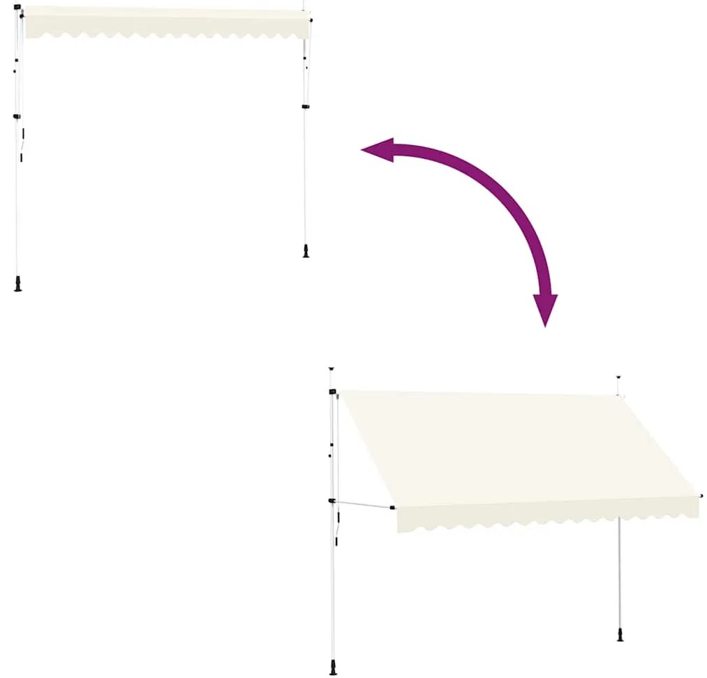 kézzel feltekerhető krémszínű napellenző 350 cm