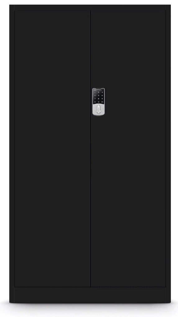 DANIEL fém irodai iratszekrény, 900 x 1850 x 400 mm, fekete